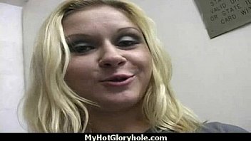 Gloryhole cock licking and sucking interracial 14