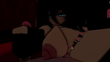 A dark man is given a handjob by a goth girl in a club A dark man is given a handjob by a goth girl in a club