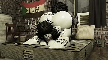 Gothic white girl gets fucked hard and nutted in by buff black bull while pathetic cuck boyfriend watches