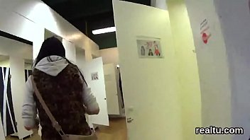 Exquisite czech sweetie was teased in the shopping centre and rode in pov