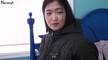 Korea busty girlfriend role playing in black stockings