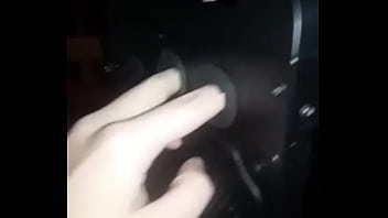 Sexy man fingers his computer