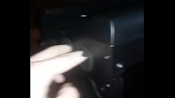 Sexy man fingers his computer