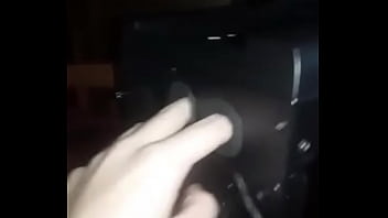 Sexy man fingers his computer