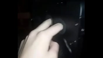Sexy man fingers his computer