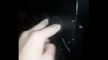 Sexy man fingers his computer