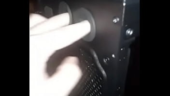 Sexy man fingers his computer
