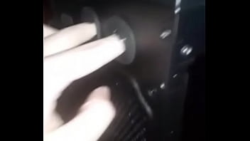 Sexy man fingers his computer