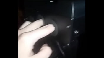 Sexy man fingers his computer