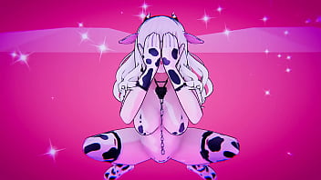 Vtuber vestida de cow sexo victual