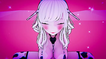 Vtuber vestida de cow sexo victual