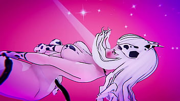 Vtuber vestida de cow sexo victual