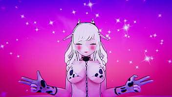 Vtuber vestida de cow sexo victual