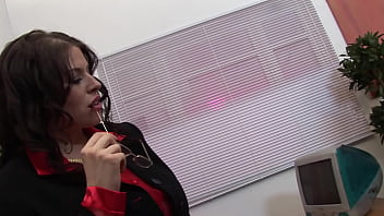 Brunette with massive tits and blonde with a shaved pussy have a foursome