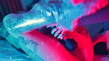 Abundant wax play on latin feet and masturbation