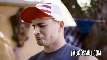 Brunette teen gangbanged at bbq party by step uncle and his household