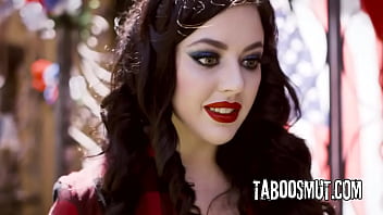 Brunette teen gangbanged at bbq party by step uncle and his household