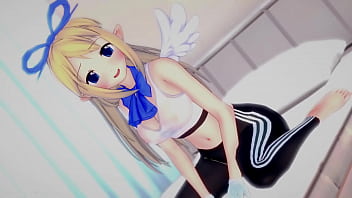 Flonne disgaea esta cansada y mojada luego de hacer ejercicio quiere follar para relajarse