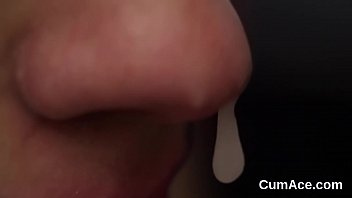 Unusual sex kitten gets sperm load on her face swallowing all the semen