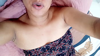 Unfaithful stepmother chucks her husband in his absence she gets naked in a video call with her lover