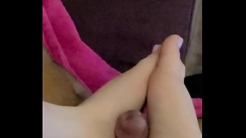 Pretty princess feet on 's cock