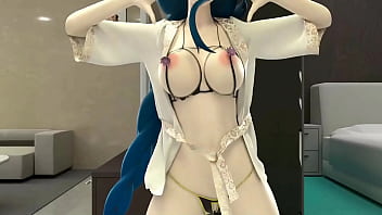 Shogun raiden dancing hentai genshin impact blue hair clip