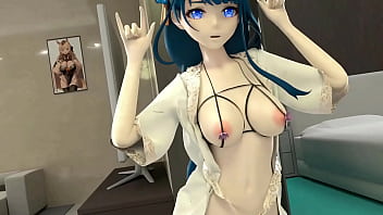 Shogun raiden dancing hentai genshin impact blue hair clip