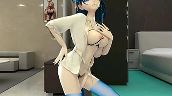 Shogun raiden dancing hentai genshin impact blue hair clip