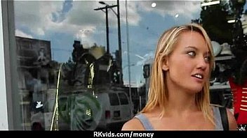 Slutty amateur babe is paid cash from some crazy public sex 13