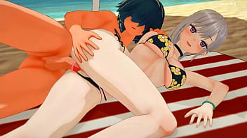 Marin kitagawa follando en la arena