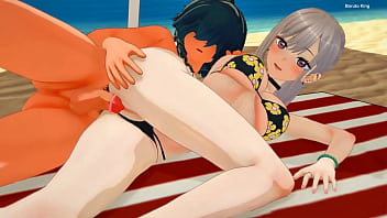 Marin kitagawa follando en la arena