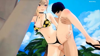 Marin kitagawa follando en la arena