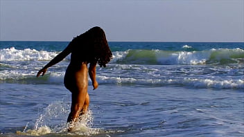 White cock in black pussy at the beach