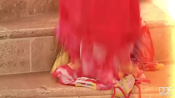 Sultry on the staircase