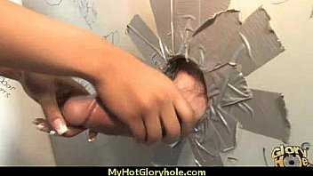 Natural cute black teen tries out gloryhole 9