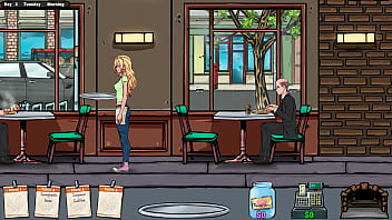 Jenny's first day working as a waitress hentai game