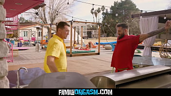 Stepdads trade their mischievous daughters in bikini