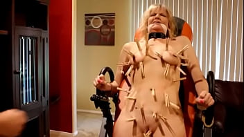 Clothes pins on my body