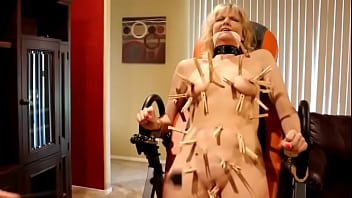 Clothes pins on my body