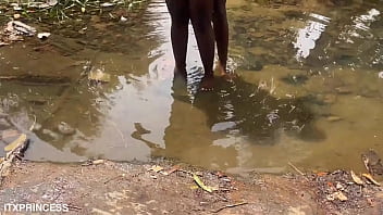 We took turns and fucked a bitch in the stream