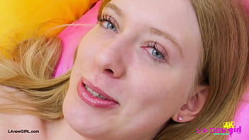 Fresh faced blonde model naked close up