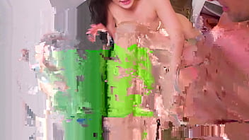 Horny brunette invites her girlfriend over for a threesome with her husband