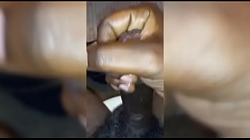 Handjob cum nut black nut