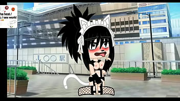 Una ragazza gacha mentre si masturba con un righello si fa inculare con un dildo a doppia estremità da una ragazza che passava di lì