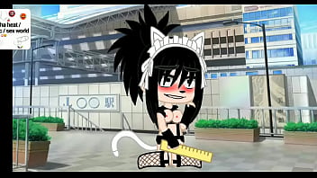 Una ragazza gacha mentre si masturba con un righello si fa inculare con un dildo a doppia estremità da una ragazza che passava di lì