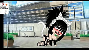 Una ragazza gacha mentre si masturba con un righello si fa inculare con un dildo a doppia estremità da una ragazza che passava di lì