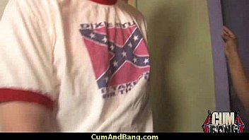 Supr hot ebony chick blows a group of white dicks 19