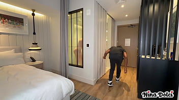 Horny milf nina dolci busted the bellboy slow stroking