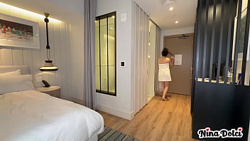 Horny milf nina dolci busted the bellboy slow stroking