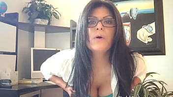 Sexy secretary gabby quinteros toys with her tits & cunt at office